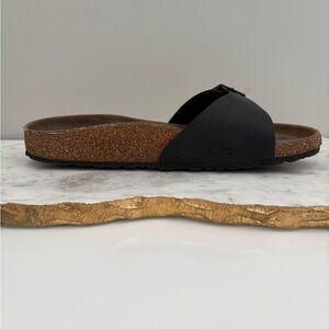 Birkenstock Madrid Black Leather Sandals Size US Womens 8 / EU 39
